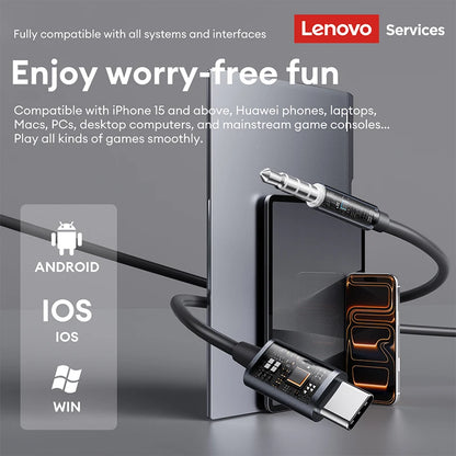 Lenovo Wired Earphone 3.5mm TypeC Semi-in-Earphones For Xiaomi Samsung Huawei Mobile Phones Tablets Desktops Laptops Headphones
