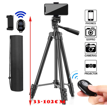 103cm Lightweight Camera Tripod For Mobile Tripod Camera Portable SLR Bluetooth-compatible Desktop Cam Stand Monopod Smartphone