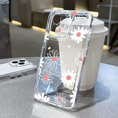 Cute Flower Clear Case For Samsung Galaxy A56 A36 5G Case S25 Ultra S24 FE S23 S22 S21 A55 A16 A35 A26 A06 Shockproof Back Cover