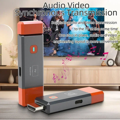 50M Wireless HDMI-Compatible Video Transmitter Receiver Kits Extender Adapter TV Stick Dongle for Monitor Projector Laptops PC