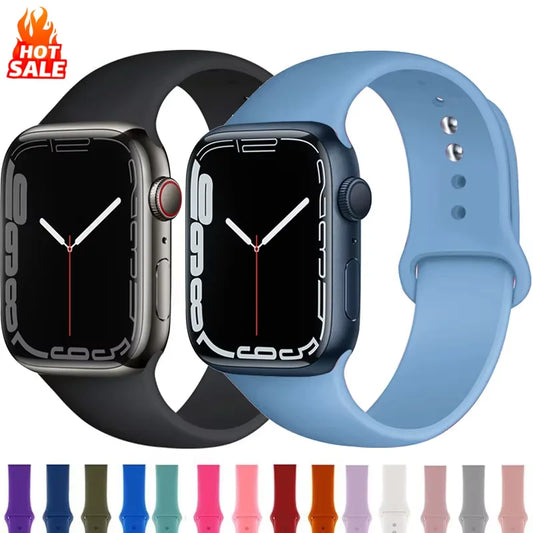 Silicone Band For Apple Watch straps 49mm 40mm 44 mm 45mm 46mm 42mm 41mm 38mm sports bracelet iWatch series 10 9 8 3 SE ultra 2