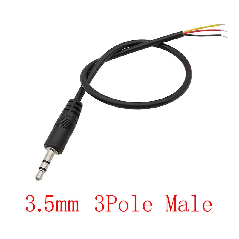 1Pcs 2.5/3.5mm Male Plug/Female Jack Mono/Stereo AUX 2/3/4Pole To Bare Wire Connector DIY Audio Headphone Repair Extension Cable