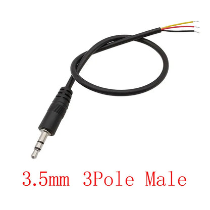 1Pcs 2.5/3.5mm Male Plug/Female Jack Mono/Stereo AUX 2/3/4Pole To Bare Wire Connector DIY Audio Headphone Repair Extension Cable