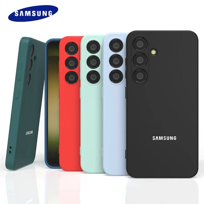 For Samsung Galaxy S26 S25 S26Plus S26Ultra Edge S24 S23 S22 S21 Ultra FE Case Soft Liquid Silicone Shockproof Phone Back Cover