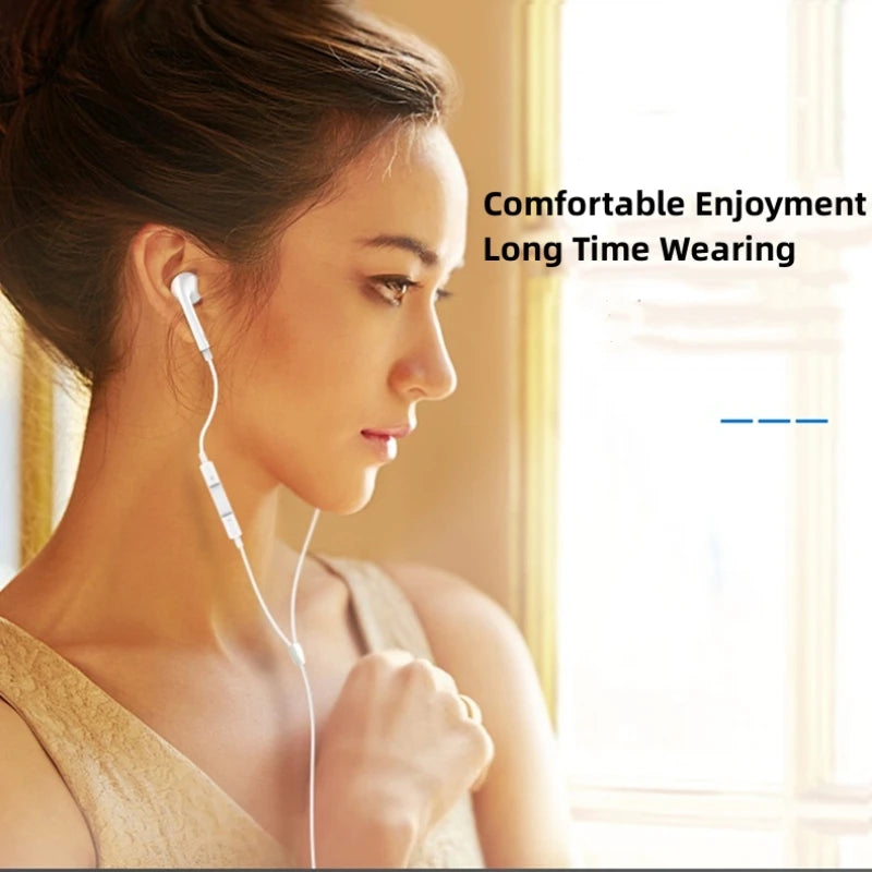 TypeC Wired Headphone Suitab For iPhone15 16 Earbuds Xiaomi 17 15 14 13 12 3.5MM AUX Redmi K40 Huawei Samsung Laptop With Mic
