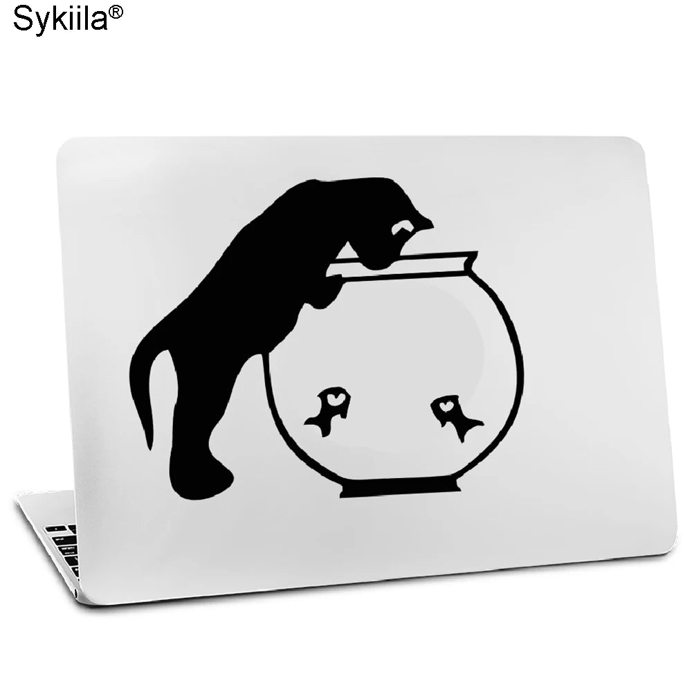 Vinyl Sticker for apple macbook air 11 13 inches for Mac Pro Retina 13 15 Skins cover Glow Black decal Cat Monkey wolf Touch
