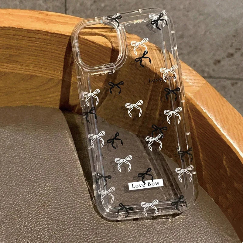 Colorful Bow Print Clear Case for Samsung Galaxy S25 S24 S23 S22 Ultra Plus S21 FE A55 A35 A15 A34 A54 5G Shockproof Phone Cover