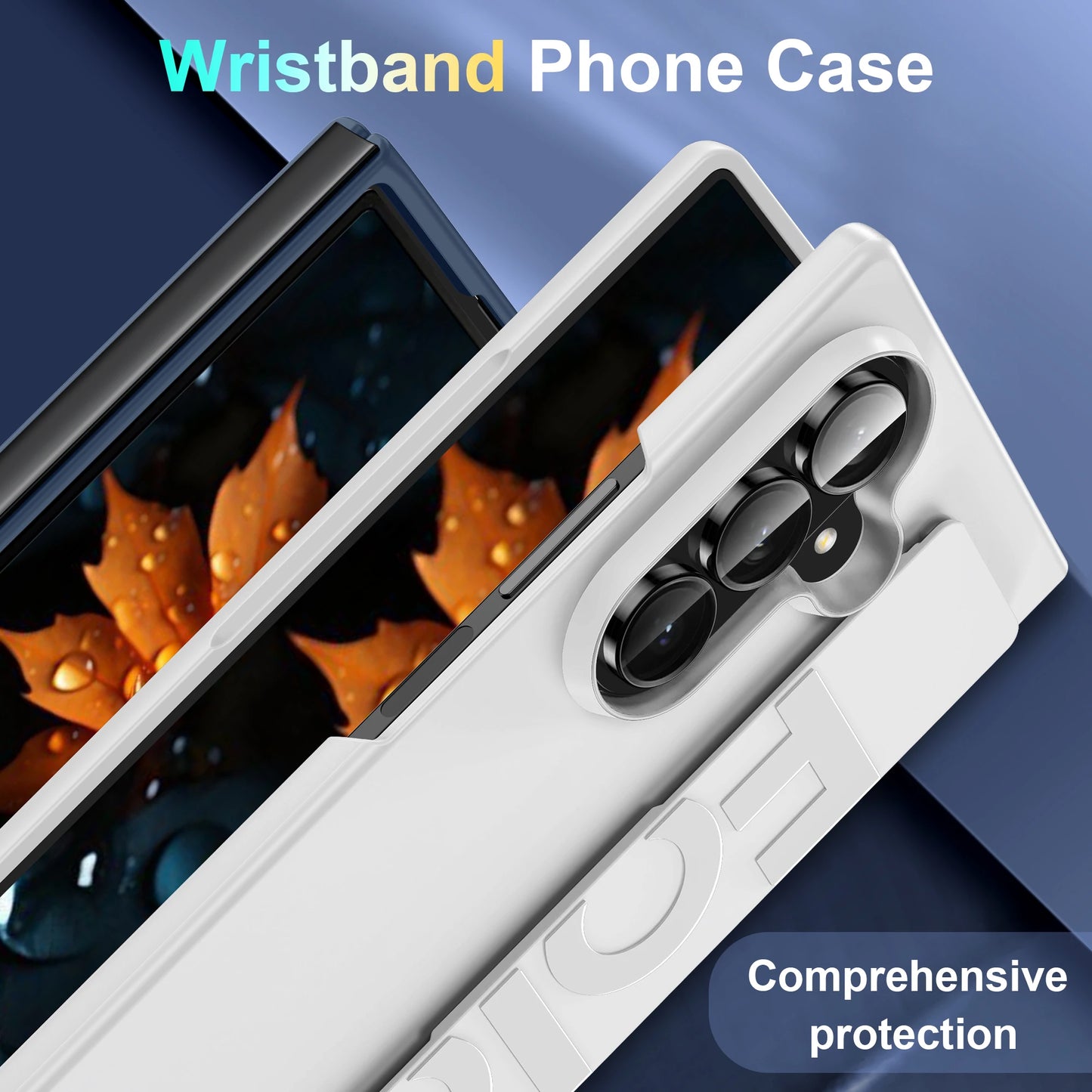 Luxury Ultra-thin Matte Silicone Wrist Strap Case For Samsung Galaxy Fold 7 6 5 4 3 5G Folding Shockproof Hard Back Cover
