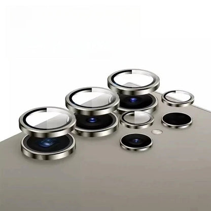 Camera Matel Ring  For Samsung Galxy S24 Ultra S23 FE Plus S24+ S22 S25 ultra Back Lens Tempered Glass Cover Guard Rear Case Cap