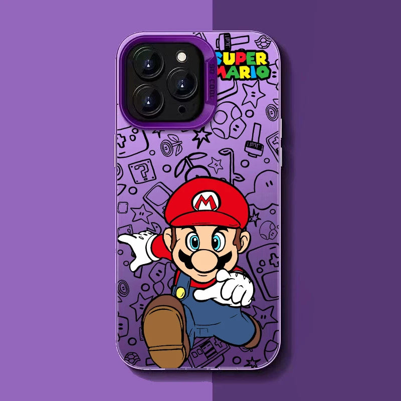 Cartoon S-Super M-Mario Bros Phone Case For iPhone 16 15 14 13 12 11 Pro Max XS Max XR 7 8 Plus Shockproof Silicone Matte Cover