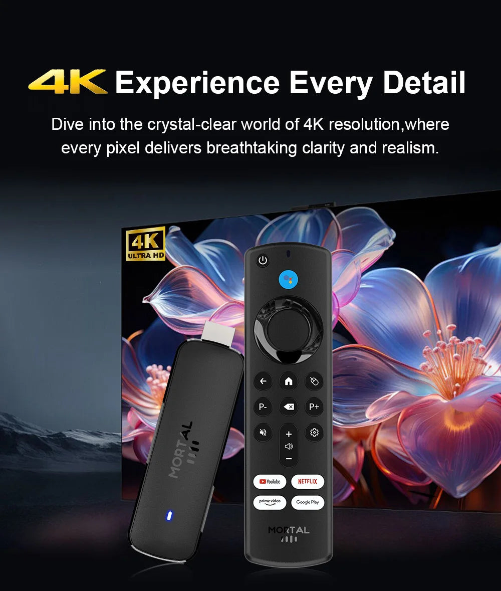 Android14 TV Stick  Mortal Q8 Global Version  Allwinner H313 Chip Wifi6 Voice Remote 8K 4K@60fps YouTube Stream TV stick 2G8G16G