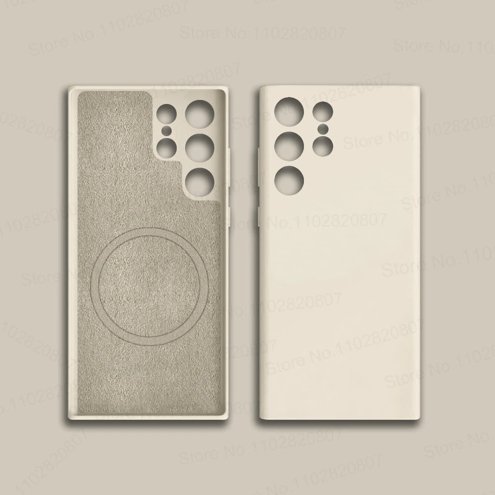 Original For Magsafe Silicone Case For Samsung Galaxy S22 S23 S24 S25 Ultra S21 FE Wireless Charging Magnetic Cover Accessories