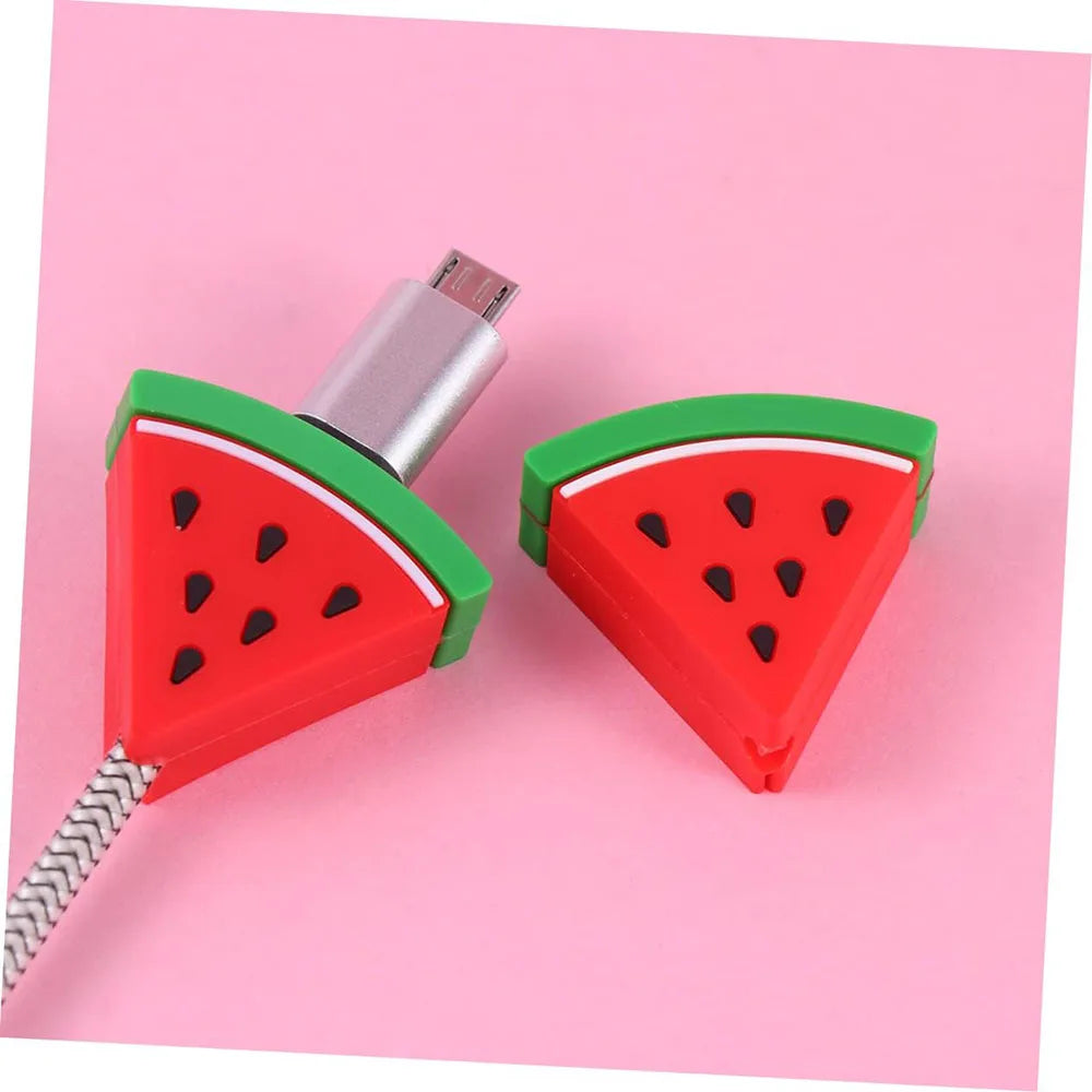 Cute Fruits Cable Protector Cartoon Charger Protector Cable Winder Organizer Data Line Cord Protective Cover For iPhone