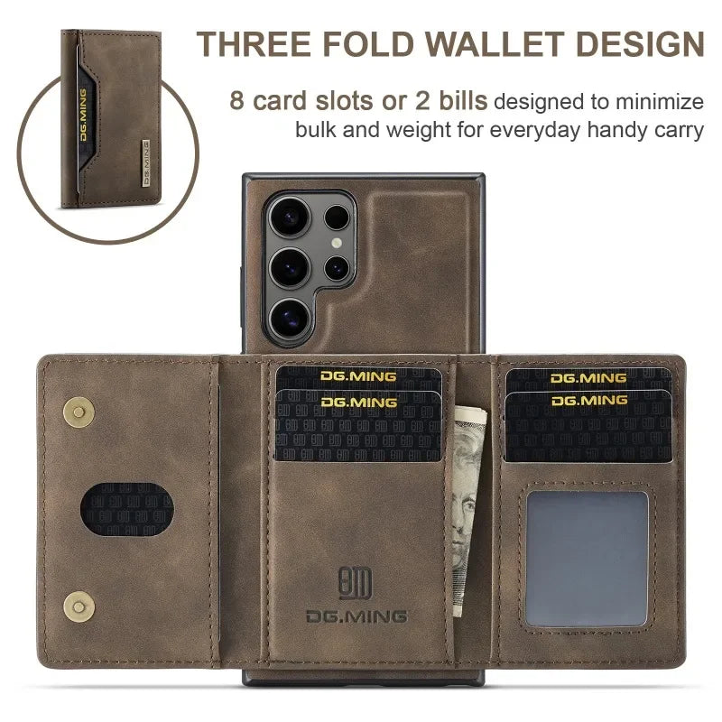 2 in 1 Detachable Wallet Card Holder Phone Case for Samsung Galaxy S25 Ultra S22 Plus S24 S23 FE A54 A16 A56 A55 A35 A36 Cover