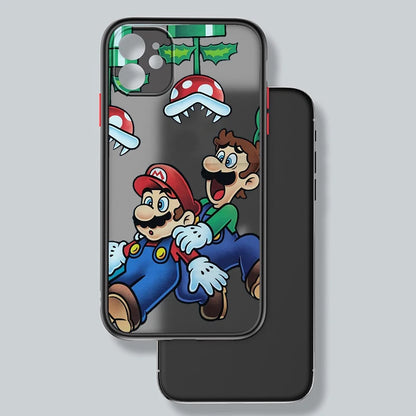 M-Marios Art Popular Cartoon Frosted Translucent For Apple iPhone 16 15 14 13 12 11 XS XR X Pro Max Plus Mini Cover Phone Case