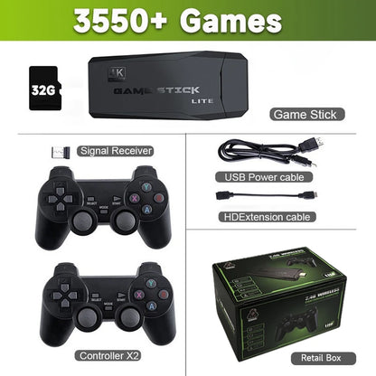 Video Game Sticks M8 Console 2.4G Dual Wireless Controller Game Stick 4K 10000 games 64GB Retro game For Xmas Gift