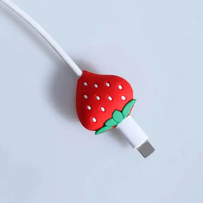 Cute Fruits Cable Protector Cartoon Charger Protector Cable Winder Organizer Data Line Cord Protective Cover For iPhone