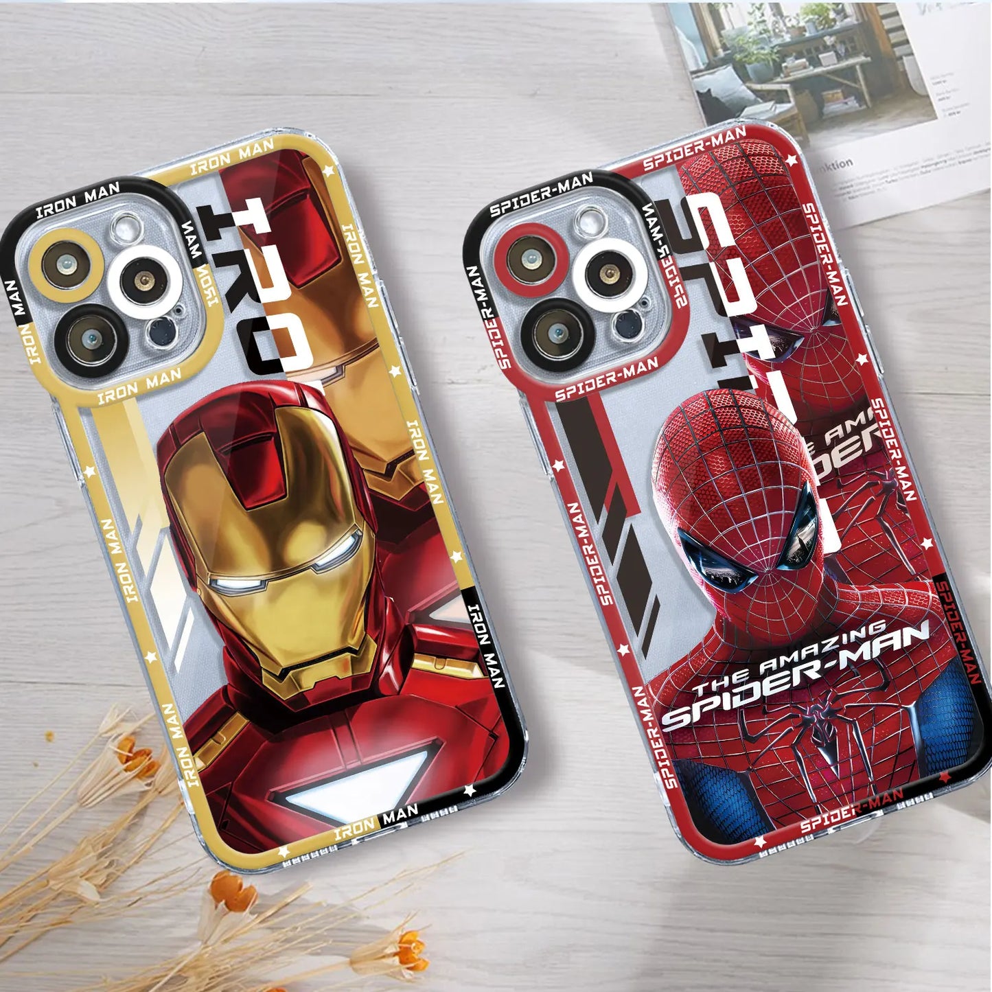 Marvel Avengers Spiderman Ironman Case for iPhone SE XS 13 Pro Max 8 X 14 15 Plus 11 Pro 12 Mini 7 6s XR Clear Silicone Cover