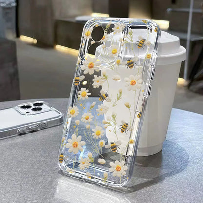 Cute Flower Clear Case For Samsung Galaxy A56 A36 5G Case S25 Ultra S24 FE S23 S22 S21 A55 A16 A35 A26 A06 Shockproof Back Cover