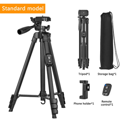 60 Inch/152cm Camera Tripod with Travel Bag, Mobile Phone Tripod with Remote Control, Professional Aluminum Alloy Portable Stand