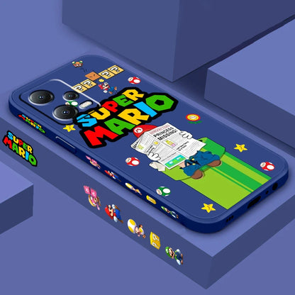 S-Super M-Marios B-Bros Cute Liquid Left Rope For Xiaomi Redmi Note 13 12 12S 12R 11 11T 11S 10 10S Pro Plus 5G TPU Phone Case