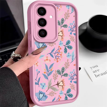 Small Flowers Phone Case For Samsung Galaxy S25 Edge S24 S23 Ultra Plus S24 FE A55 A54 A15 A14 A35 A25 A16 A56 A26 A36 TPU Cover