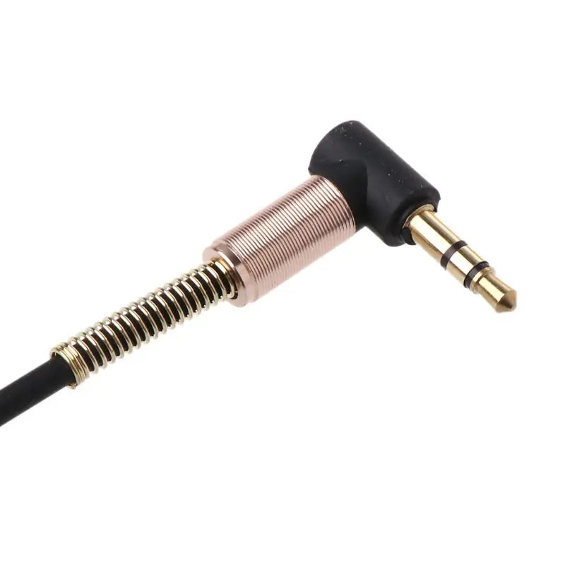 L21D 24cm Dual 90 Degree Nylon 3.5 mm to 3.5mm Male Jack  Cable Car Aux Cord for Phone Tablet  Player Stereo Speaker