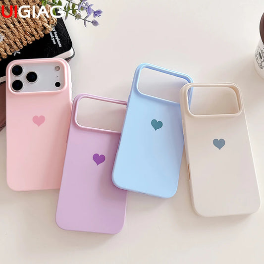 Girl Lovely Love Candy Color Case For iPhone 17 Air 16 15 14 13 Pro Max Plus 16e Matte Silicone Soft Ultra Thin Cover TPU Shell