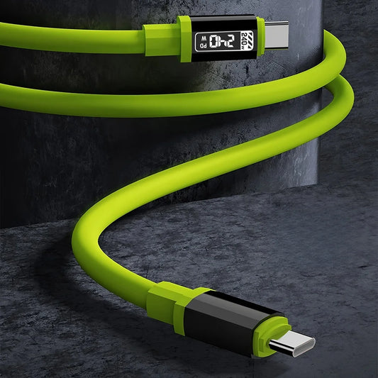 240W USB Type C Cable PD Fast Charging Phone Charger Data Cord For iPhone Samsung Xiaomi Huawei USB C to USB C Quick Charge Wire