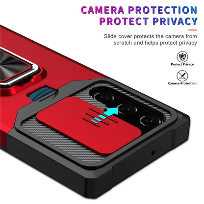 Shockproof Magnetic Holder case for Samsung Galaxy S25 S24 S23 S22 S21 Ultra Plus FE Note 20 Ultra With Card Solt Cover