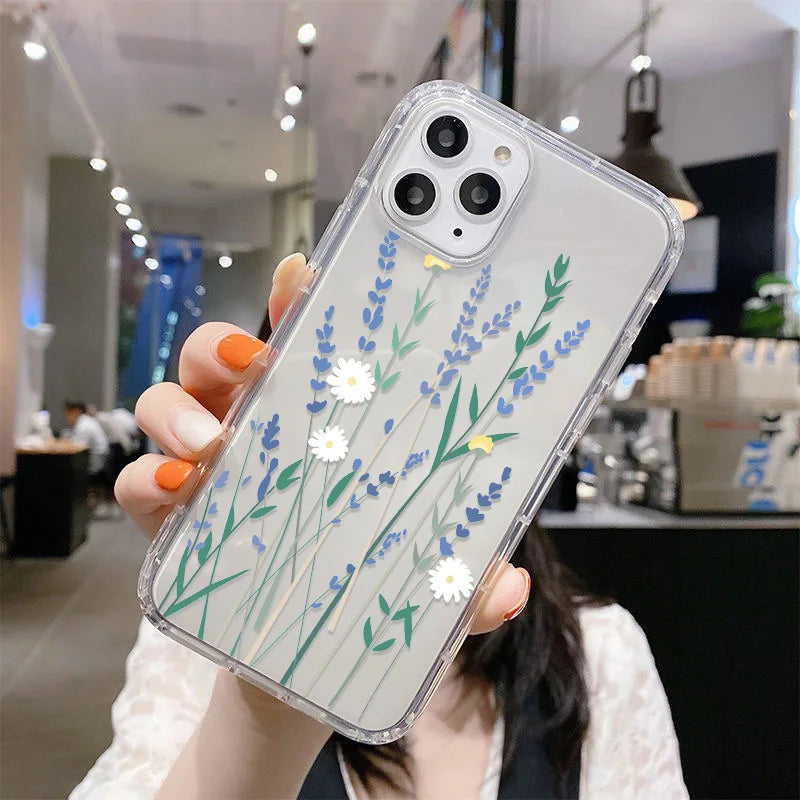 Floral Case For Samsung S23 Ultra S22 S21 S20 FE A54 5G A53 A52 A13 A12 A14 A51 A34 A33 A32 A23 A22 A71 A72 A73 TPU Funda Covers