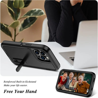 Case For iPhone 16 11 13 12 14 15 Pro Max XS XR 8 Plus Heavy Duty Shockproof Anti-Scratch Rugged Protective with Kickstand Cover