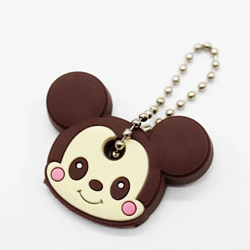 Cartoon Silicone Protective Key Cover Sleeve Key Control Dust Cover Holder Case Cute Animation Figures Keychain Keyring Pendant