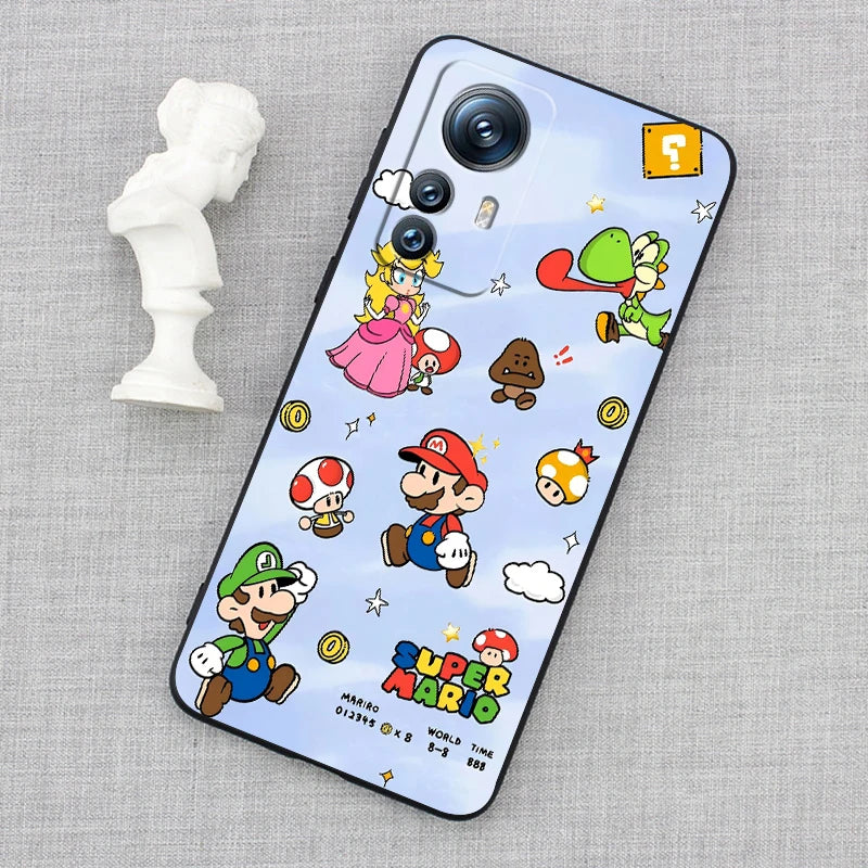 Cartoon Game Super M-Marios For Xiaomi Mi 13T 13 12T 12 11T 11i 11 A3 10T 10 9 Pro Lite Ultra 5G Black TPU Phone Case