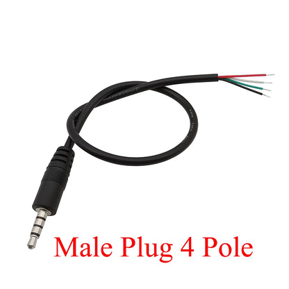 1/2/3/5Pcs 3.5mm Audio Cable Connector 2 3 4 Pole Mono Stereo Male Plug Female Jack Extension Wire AUX Headphone DIY Repair 30cm