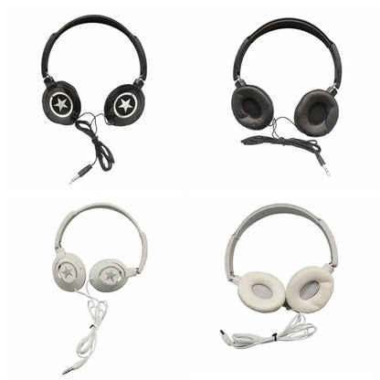 Sound Wired Headphones Over Ear Headset Bass HiFi Sound Music Stereo Earphones Flexible Adjustable Headset For PC Mobile