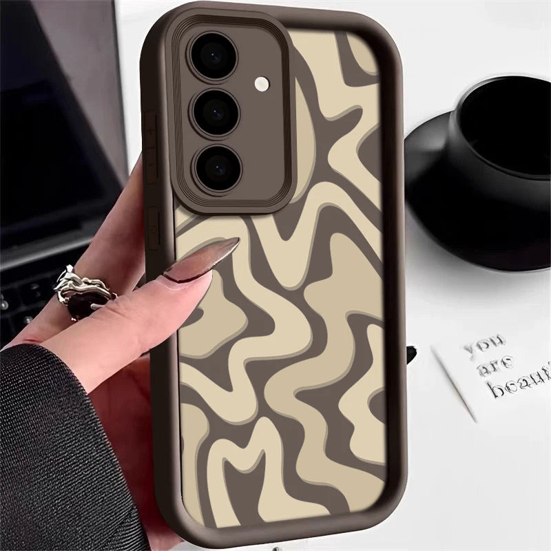 Striped Pattern Phone Case For Samsung Galaxy A16 A55 A54 A15 A14 A25 A35 A56 5G S25 Edge S25 S24 S23 S22 Ultra S24 FE TPU Cover