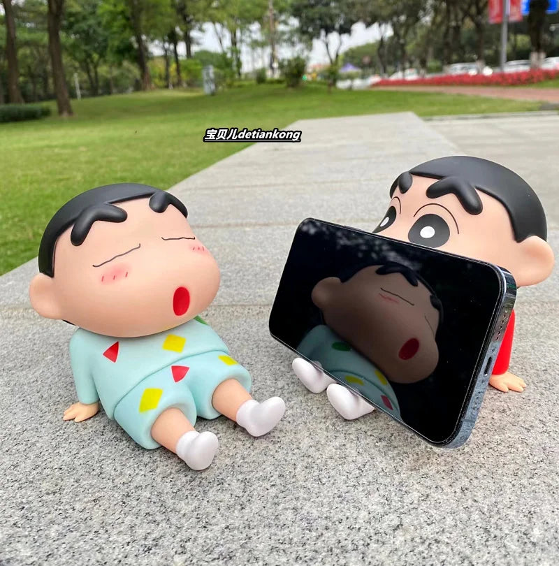 Cartoon Crayon Shin-Chan Boochan Phone Holder Desktop Anime Ornaments Watching Tv Cartoon Phone Support Cute Doll Gifts