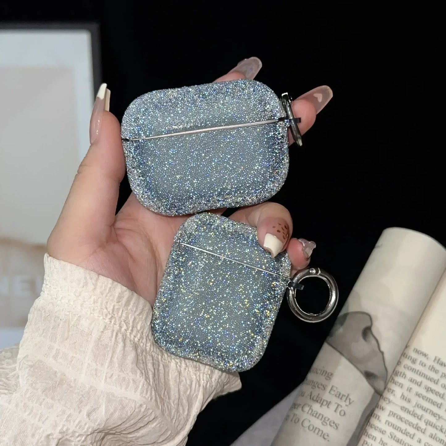 For Airpods 4 3 2 1 Glitter Rhinestone Case Bling Matte Protective Funda For Airpods Pro2 Bluetooth Earphone Bag 2025