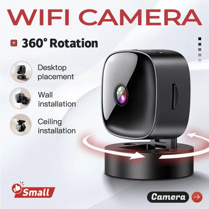 New Security Monitoring High Definition 4K 360° Rotating WiFi Mini Camera No Need for Plug in Night Vision Smart Home Monitoring