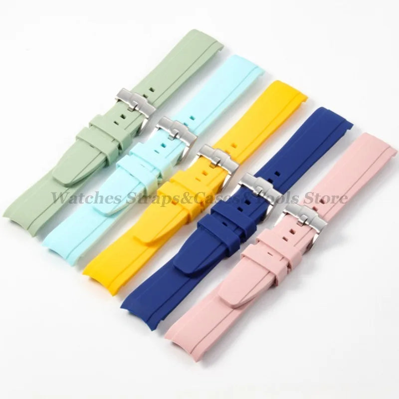 Soft Silicone Watch Strap for Omega for Swatch for MoonSwatch Band Men Women Curved End Diving Rubber Sport Watch Bracelet 20mm