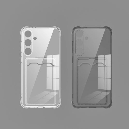 Transparent Card Slot Silicone Case For Samsung Galaxy S26 S25 Edge S24 S23 S22 S21 Plus Note 20 Ultra S20 FE Protection Cover