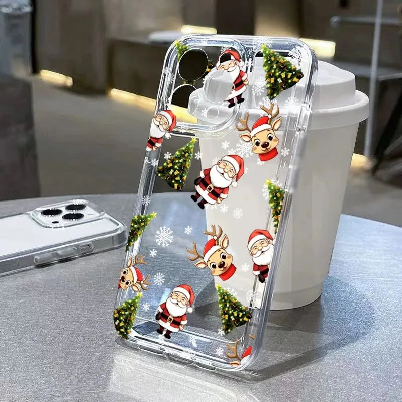 Christmas Tree Letter Snowflake Design Phone Case For iPhone 17 16 15 14 Plus 13 12 11 Pro MAX 16E 17 Air Phone Cover