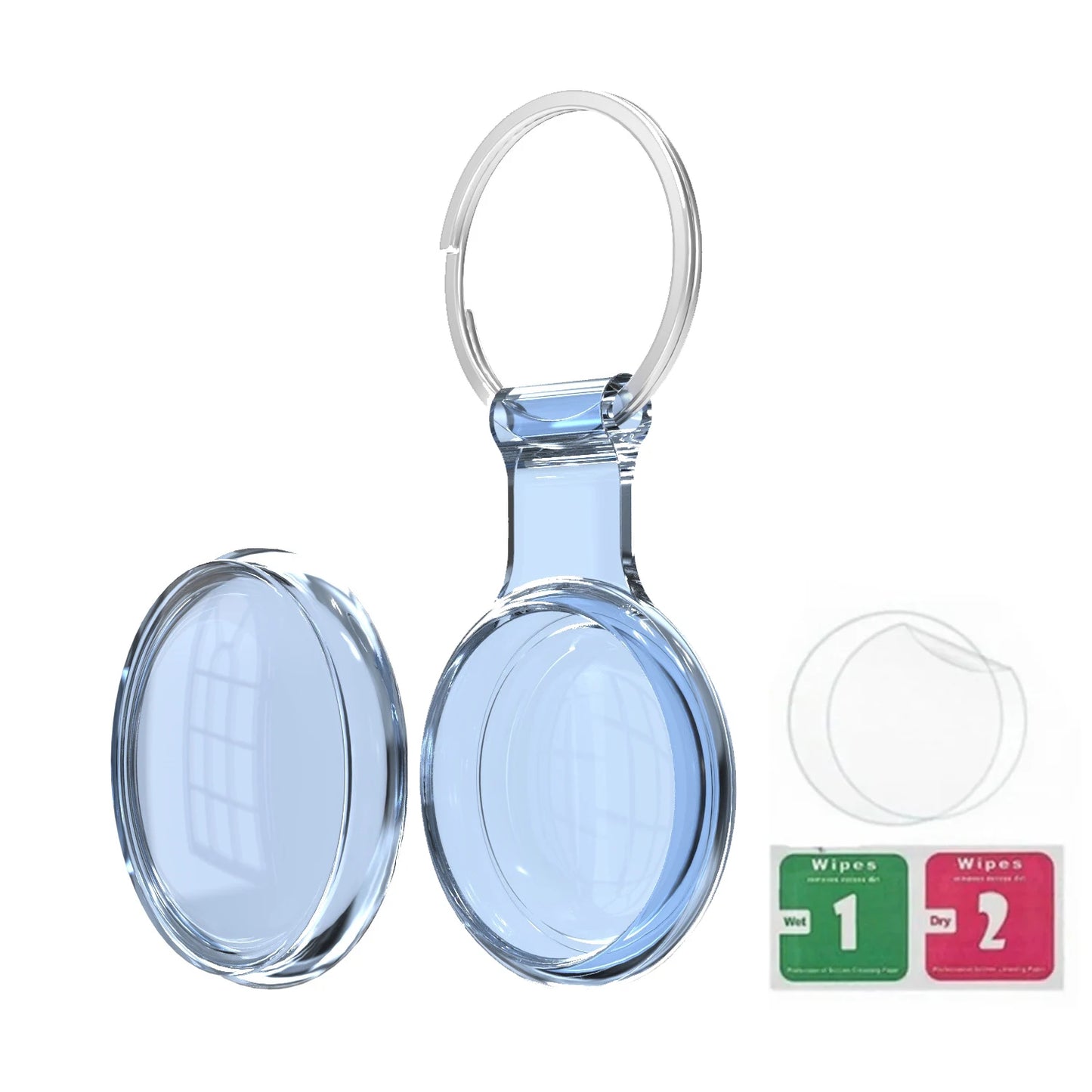 Waterproof AirTag Keychain Holder tag Lock Case Wire Cable,  Anti-Lost Protective Case with Keyring for Luggage, Key, Backpack
