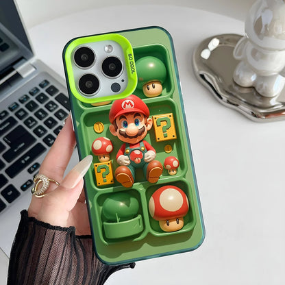Super M-MarioS Bros Game Phone Case IMD Color Silver Shell For IPhone 16 15 14 13 12 11 Pro Max Plus