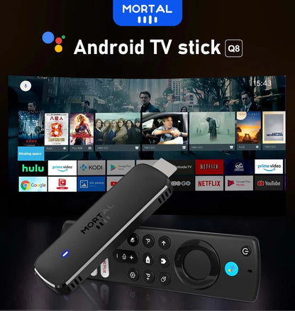 Android14 TV Stick  Mortal Q8 Global Version  Allwinner H313 Chip Wifi6 Voice Remote 8K 4K@60fps YouTube Stream TV stick 2G8G16G