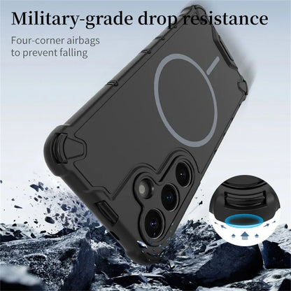 Anti-slip Bumper Armor Magnetic Phone Case For Samsung S24 S25 Plus S23 Ultra A55 A54 A35 A34 A25 A15 A14 A13  For Magsafe Cover