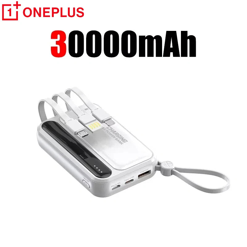 Oneplus Built in Cables Power Bank 4 In1 50000mAh Large Capacity Intelligent Digital Display Light Portable Battery For Samsung
