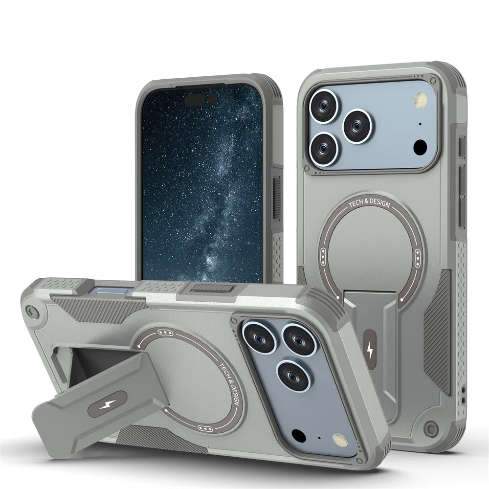 Case For iPhone 17 16 15 14 13 12 Pro Max Plus Magnetic Protective Magsafe Shockproof Heavy Duty Drop Protection Kickstand Cover