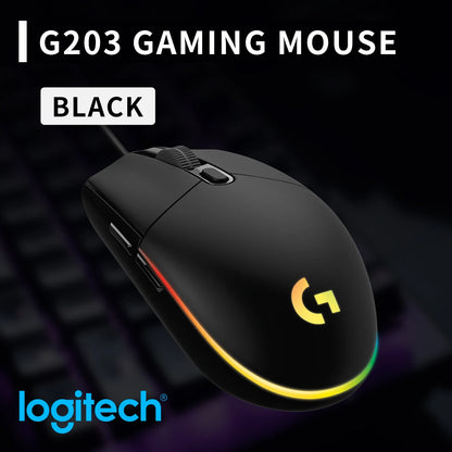 Logitech G203 Wired Gaming Mouse, Esports-Grade, 6 Programmable Buttons & Multi-Color for Competitive Games